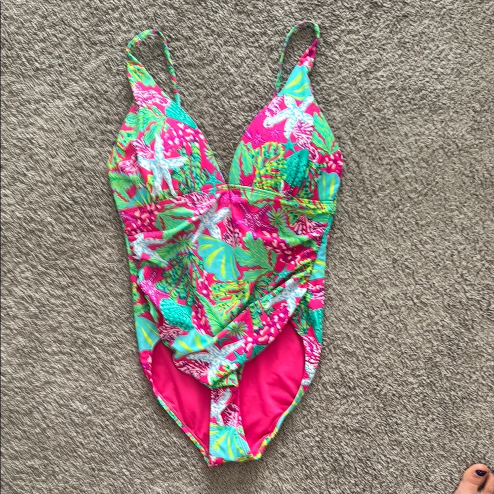 Stella Parker Pink and Green One Piece Swimsuit